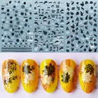 2020 DIY 3D наклейки для дизайна ногтей, клейкие наклейки, Переводные картинки, инструмент, черно-белая бабочка, лето, оставьте дизайн ногтей, татуировки, украшения Z0321