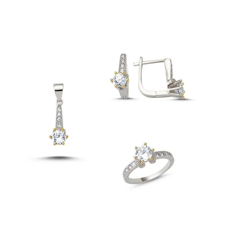 

Silverlina Silver Zircon Stone Double Color Set