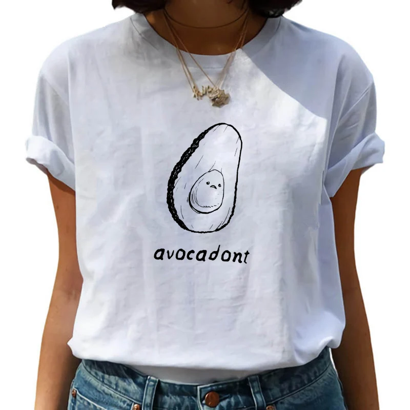 TJCJFO летняя футболка в стиле панк с авокадо круглым вырезом и принтом