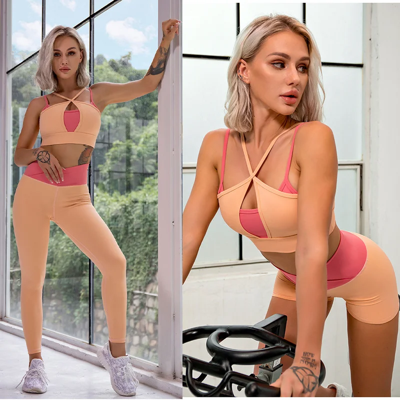 

Женская одежда, комплекты для йоги, тренажерного зала, бесшовные леггинсы для фитнеса, комплект из 2 предметов с бюстгальтером пуш-ап, спортивный костюм для бега, Outwork, тренировок, спортивная одежда