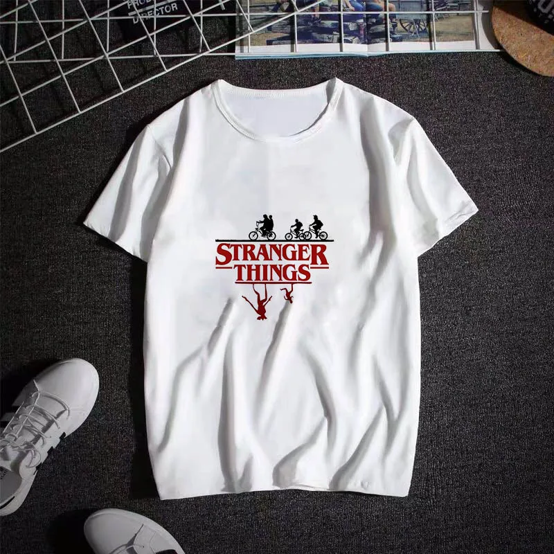 

Comics In Russian Stranger Things Accessories Funny Women's T-Shirts Clothing Female Ropa Mujer Short Sleeve Oversize Hipster
