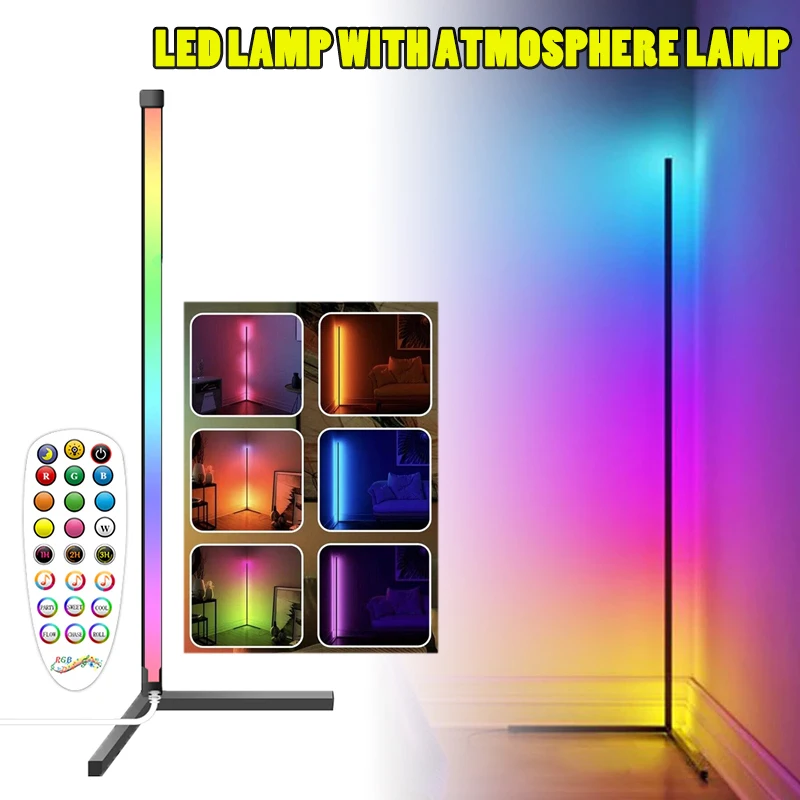 New 150cm RGB LED Floor Corner Light Stand Streaming Gaming Decoration Lamp Indoor Dimmable Atmosphere Lighting
