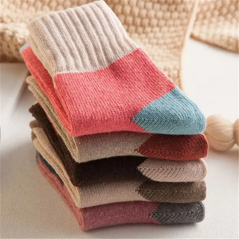 

5 Pairs Casual Thick Soft Warm Sports Socks Wool Cashmere Socks Women Socks
