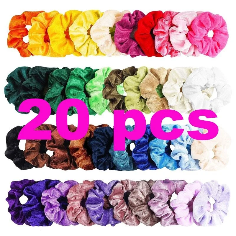 

50/20/16/12/10/6/3/1 PCS Fashion Velvet/Silk Scrunchie Elastic Hair Rubber Bands Hair Ropes Ties Gum For Women Hair Accessories