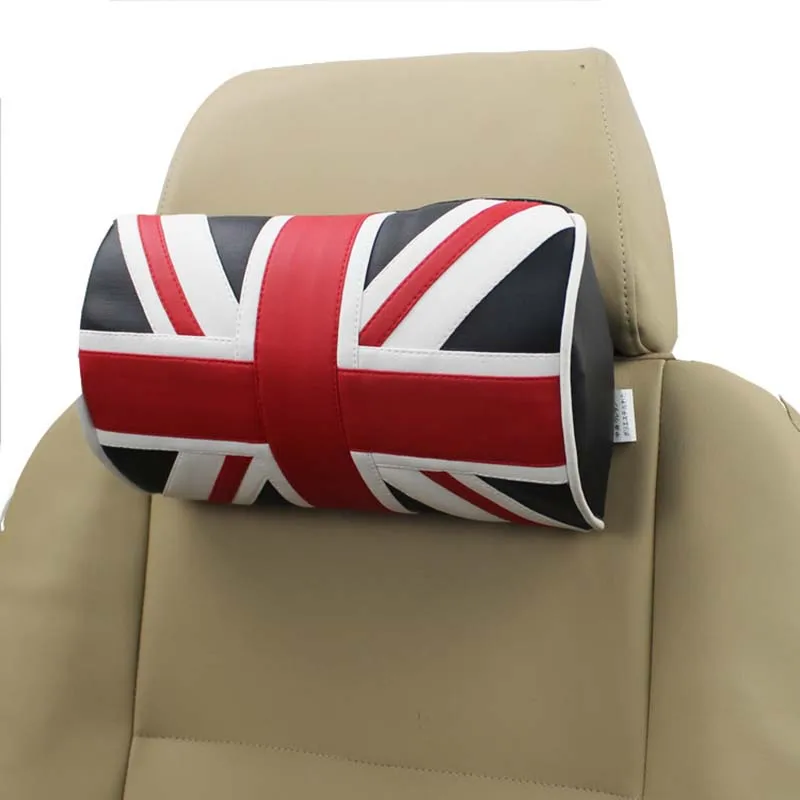 

Подушка для автомобильного сиденья с флагом Великобритании, шея, подголовник из ПВХ и кожи для автомобиля, поддержка хлопковых подушек, акс...
