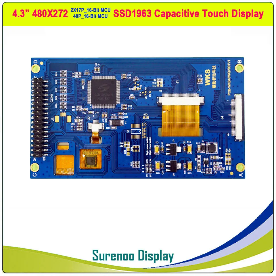 Емкостный/резистивный сенсорный ЖК модуль 16 _ bit MCU TFT 4 3 дюйма 480*272 ssdтогда панель