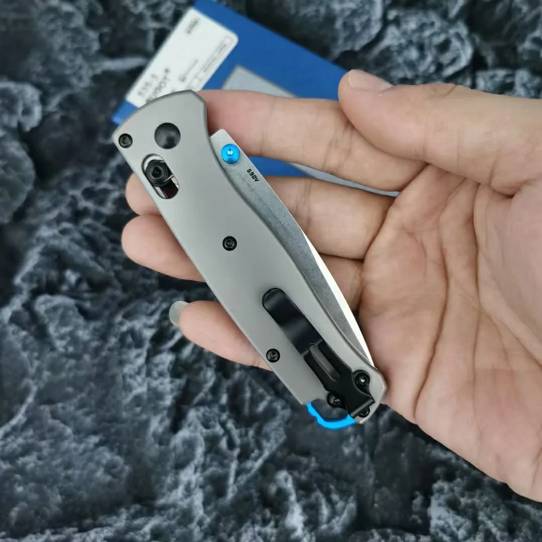 Benchmade 535 Folding Knife TC4 Titanium Alloy Handle D2 Blade Stone Wash Outdoor Safety Pocket Mini Knives EDC Tool enlarge