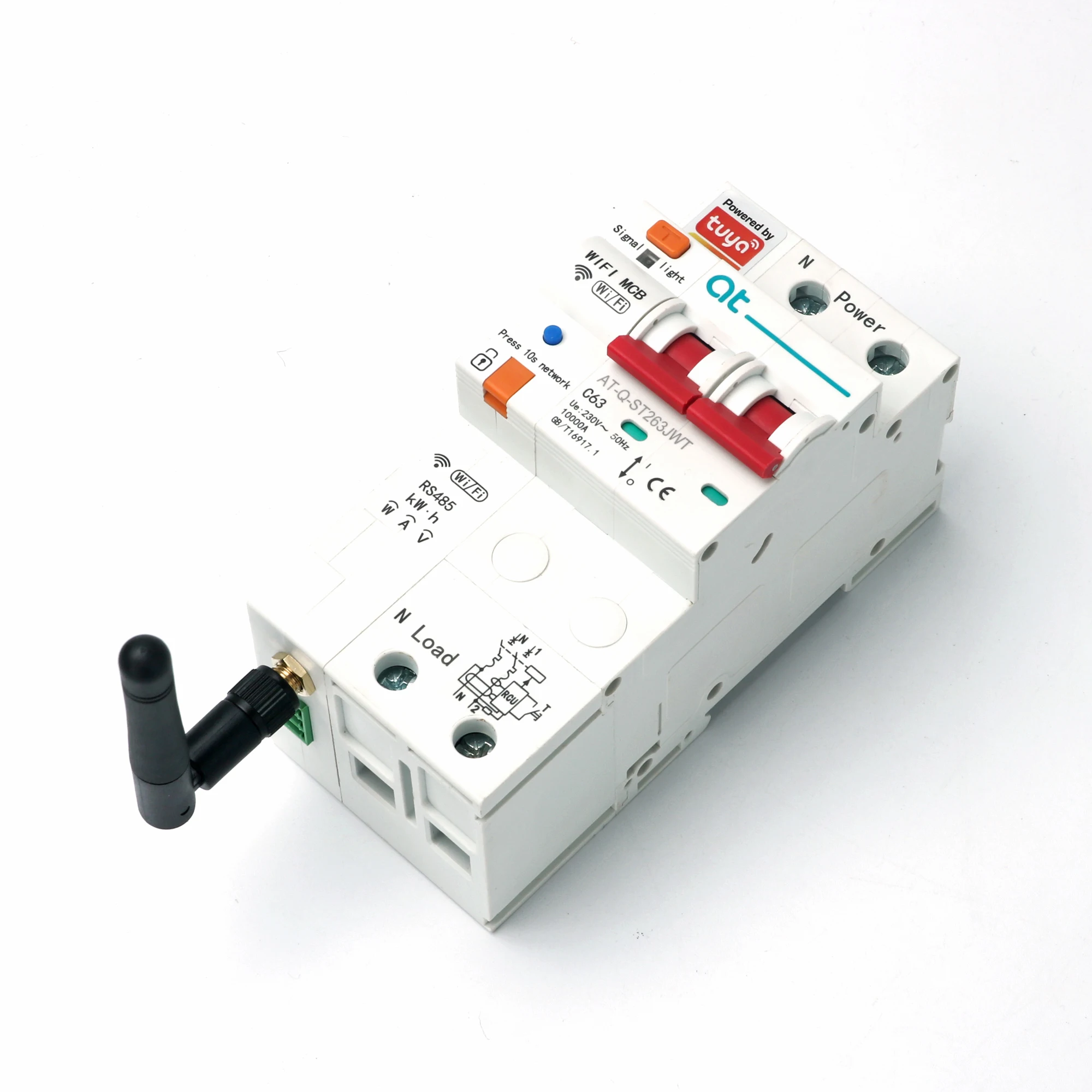 

Tuya Smart APP MCB Circuit Breaker with Energy Meter Kwh Metering Monitoring 2P 4P WiFi MCB with Leakage Protection Alexa