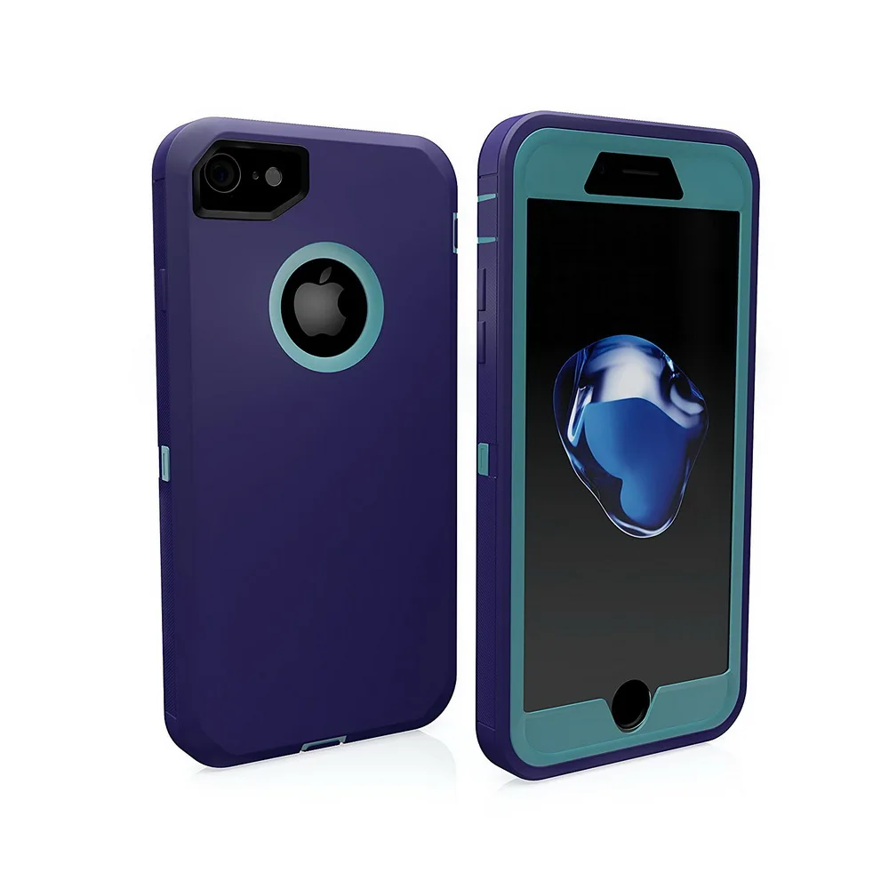 sky blue purple 3 в 1 резиновый Гибридный тяжелый защитный противоударный чехол с полным покрытием для iPhone X XS Max XR 6 6S 7 8 Plus 5 5S SE 11 Pro Max - Цвет: sky blue purple