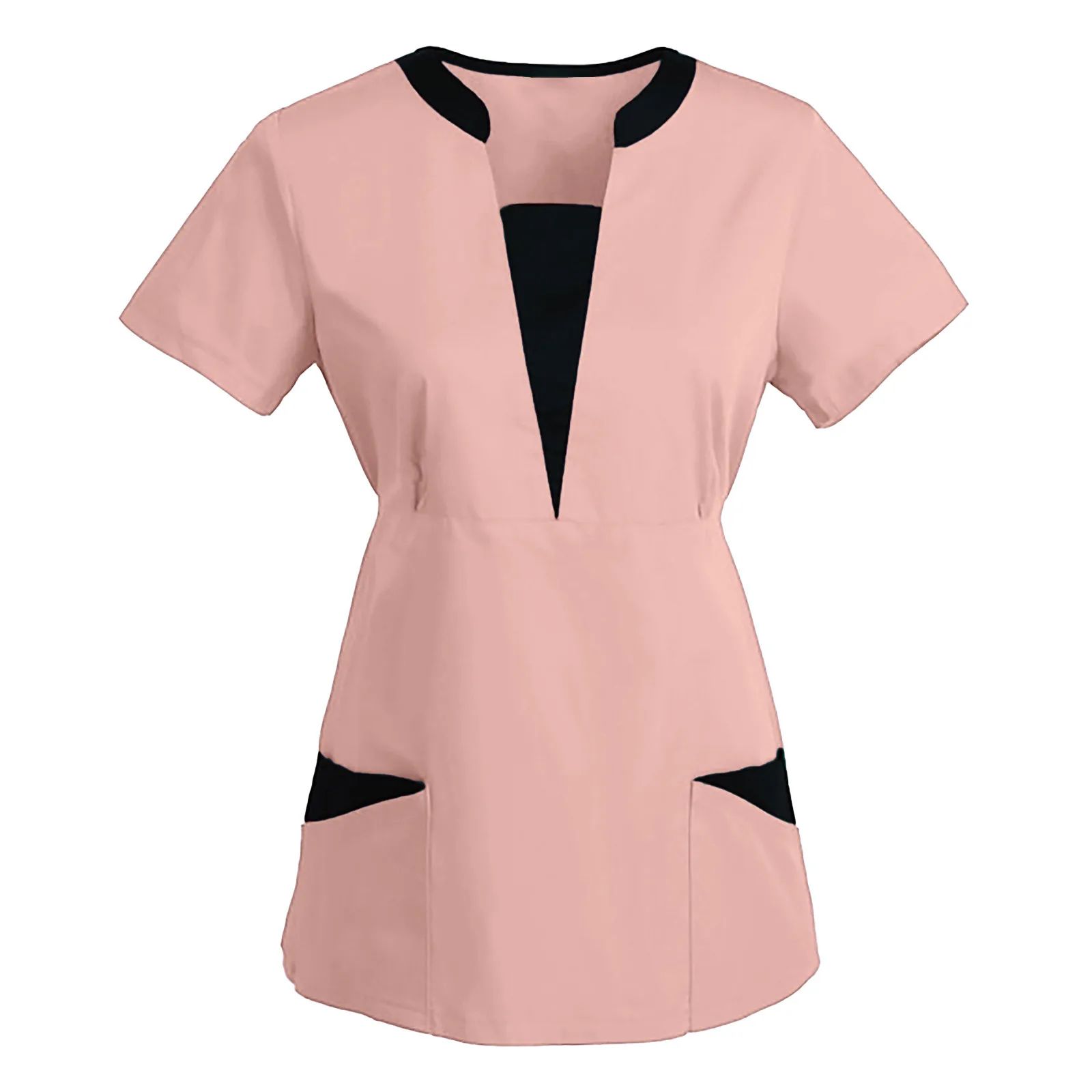 

Women Short Sleeve V-Neck Top Nurse Uniform For Dental Clinic Pet Hospital Beauty Salon Working Scrubs Tops Gorro Enfermera A4