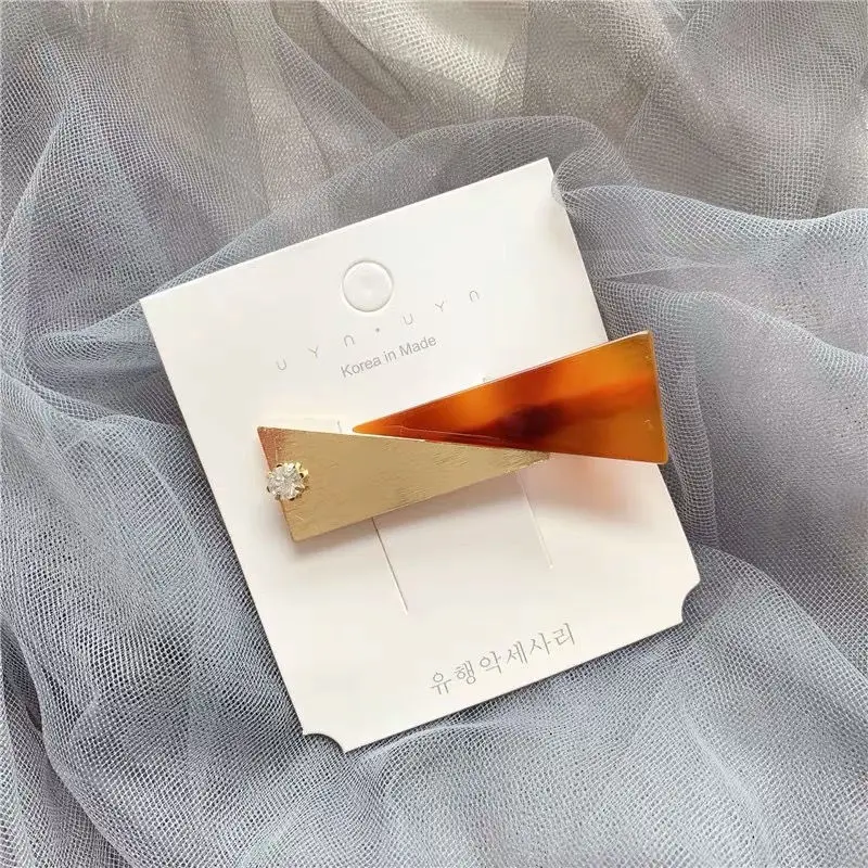 Ins новые модные геометрические заколки для волос девочек прямоугольные сплав