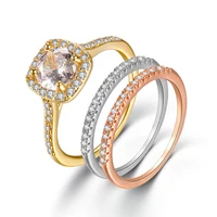 zircon micro set sparkling gems are popular wedding rings for women bijoux femme gold ring luxury combination set hand jewelry