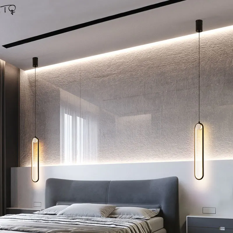 Nordic Minimalist Atmosphere Pendant Lights Aluminum Acrylic Hanging Lamp Decor Bedroom Bedside Living/dining Room Background | Лампы и