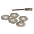 Алмазные режущие диски для дрели, 22 мм, 5 шт., 1 оправка для набора dremel