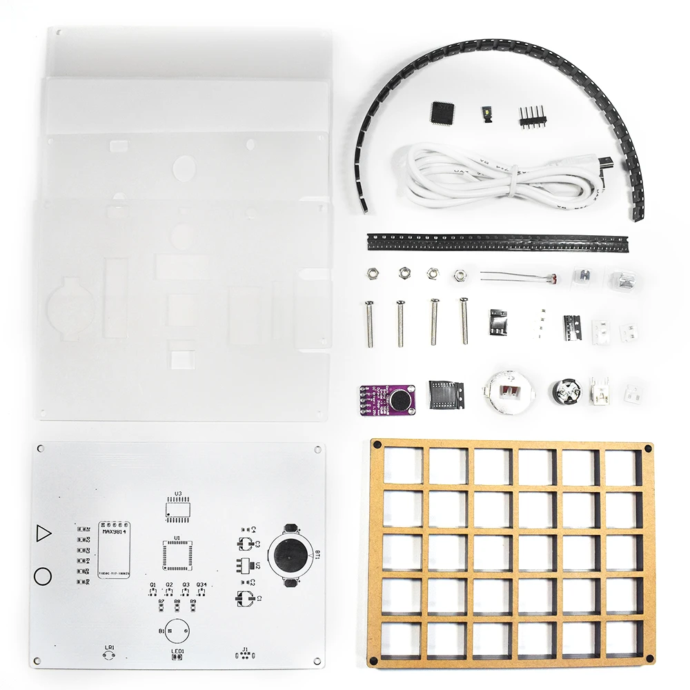 Многофункциональная СВЕТОДИОДНАЯ музыкальная палитра RGB часы набор сделай сам