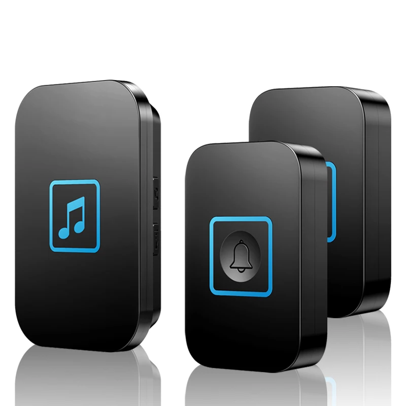 B 2Button 1Receiver CACAZI EU/UK 60 колокольчики беспроводной дверной звонок Водонепроницаемый 300 м Диапазон дверной звонок Низкая цена Высокое качество домашняя дверь кольцо 1 2 3 приемник - Цвет: B 2Button 1Receiver