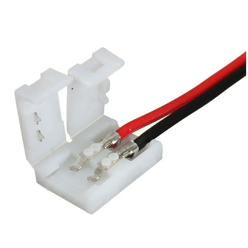 

10Pcs PCB Cable 2 Pin LED Strip Connector 5050 Single Color Adapter 10mm