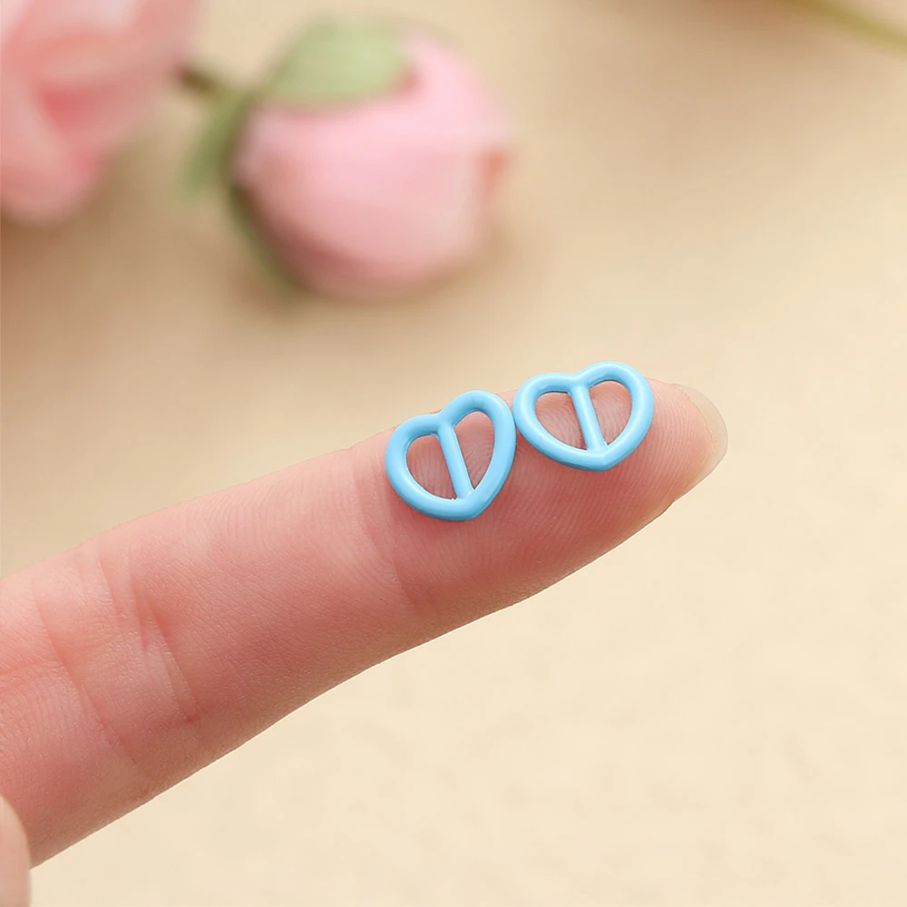 10/20Pcs 5mm Mini Heart Shape Belt Buckle Ultra-small Doll Bags Buckles DIY Shoes Clothes Buttons Clothing Accessories - купить по