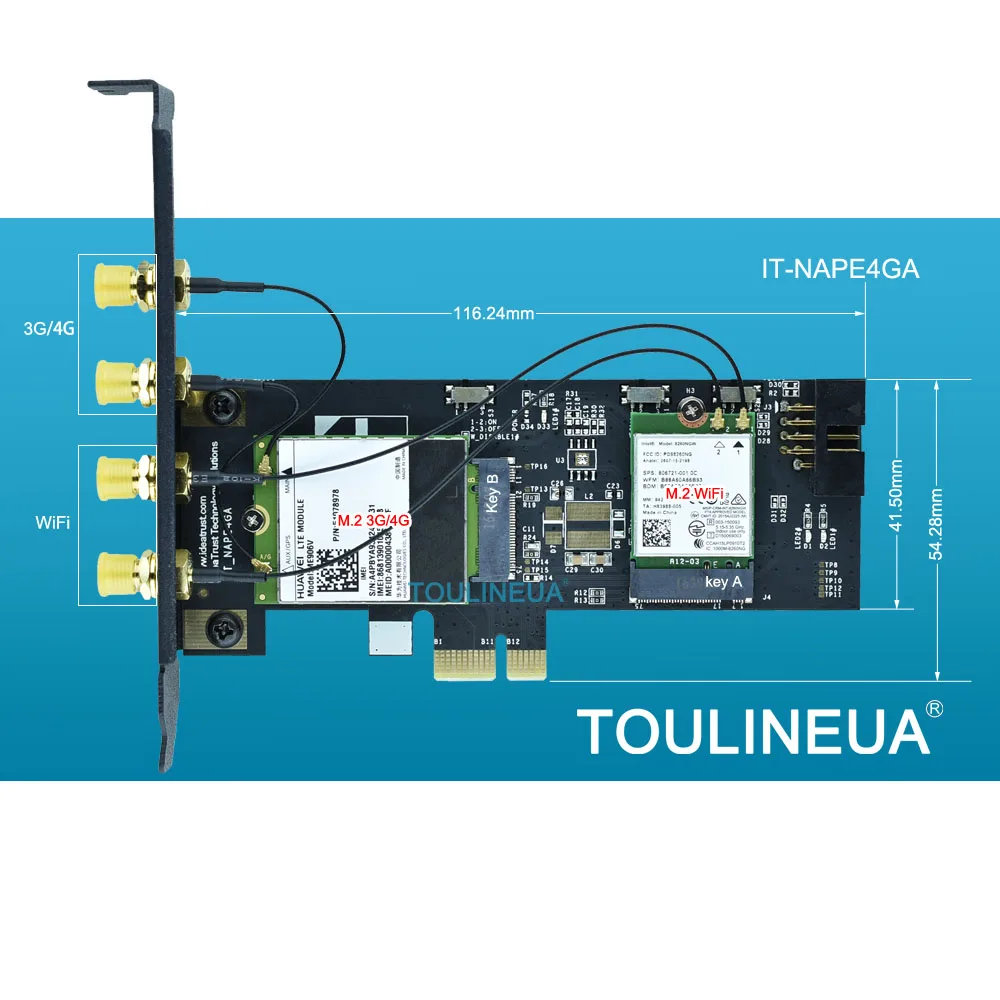 ключ ideatrust it nape4ga ngff m 2 m2 ключ b и ключ a к pcie 1x x1 adpater 3g4