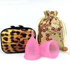 Менструальная чаша EECCI, 2 шт., с 1 чехлом, 1 мешочком, 2 размера, мягкая, гибкая, многоразовая, из медицинского силикона, легкая вставка