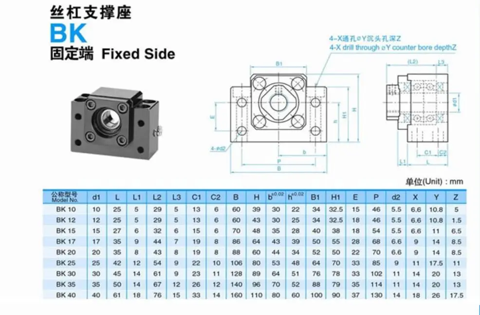 

Ball Screw Support BK15 BF15 to Match Ball Screw 20mm SFU2005 SFU2010 Ballscrew End 1set