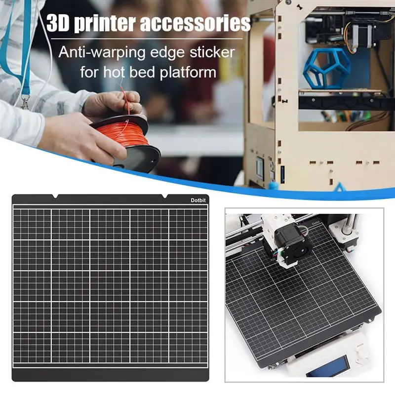 

3D Printer Sticker 253.8*241mm Hot Bed Platform Black Plaid Sticker for Prusa i3 MK52 3D Printer Accessories