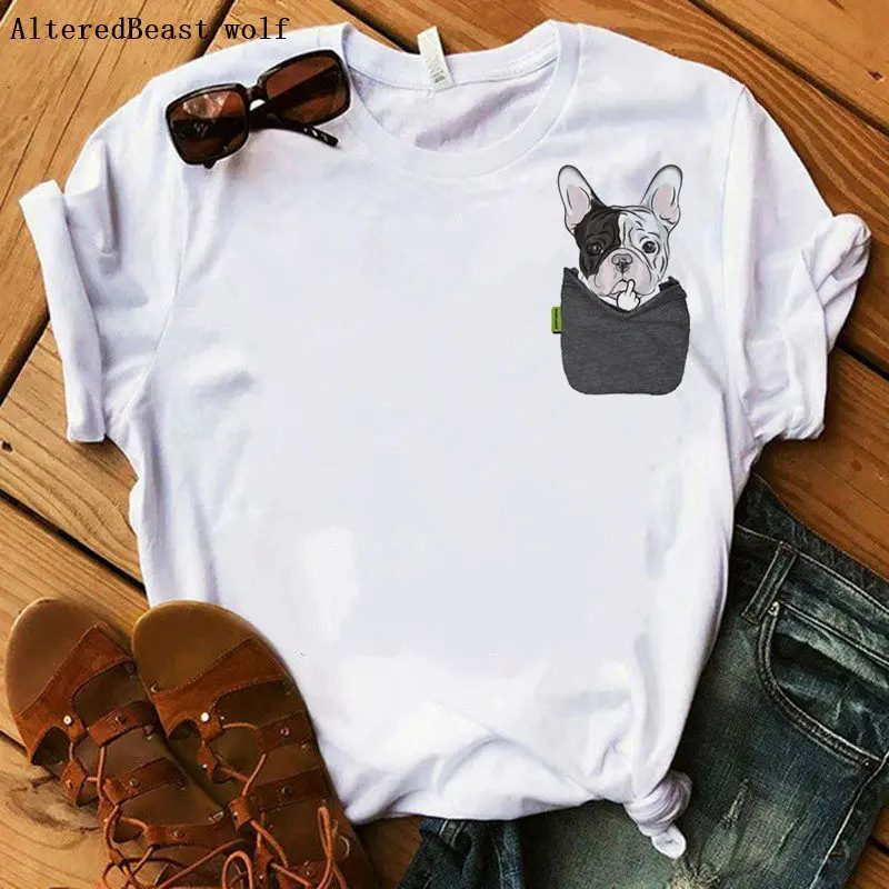 Женская футболка с принтом французского бульдога Life's a pug милые топы коротким