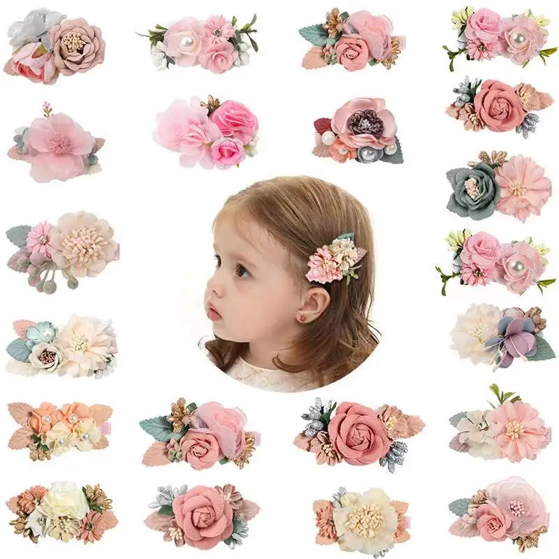 

Baby Girl Floral Hair Clips Headwear Hair Accessories 3 Pieces Each Pack