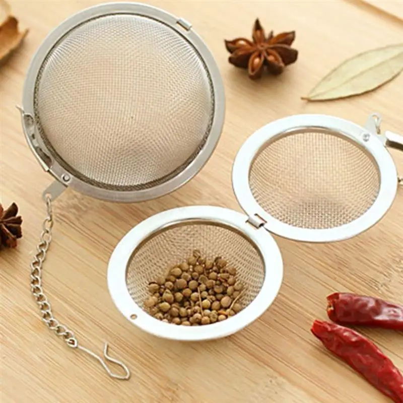 

3 Pieces set Stainless Steel Filter Tea Infuser Mesh Reusable Tea Bag Mug Teapot Spice Container in Soup Kitchen Gadgets