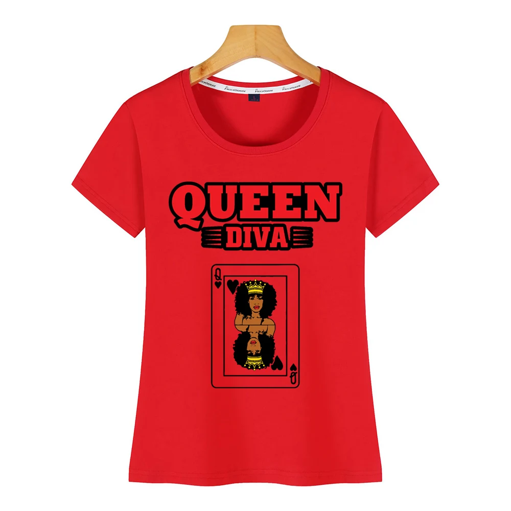Tops T Shirt Women queen diva Summer Harajuku Print Female Tshirt | Женская одежда