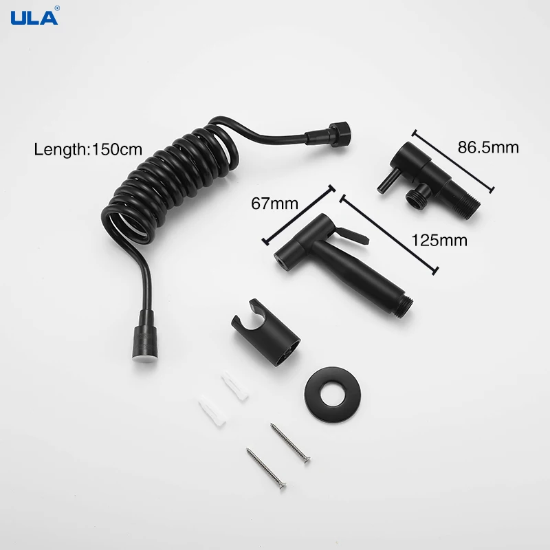 Портативный смеситель для биде из нержавеющей стали черный кран унитаза и ванной