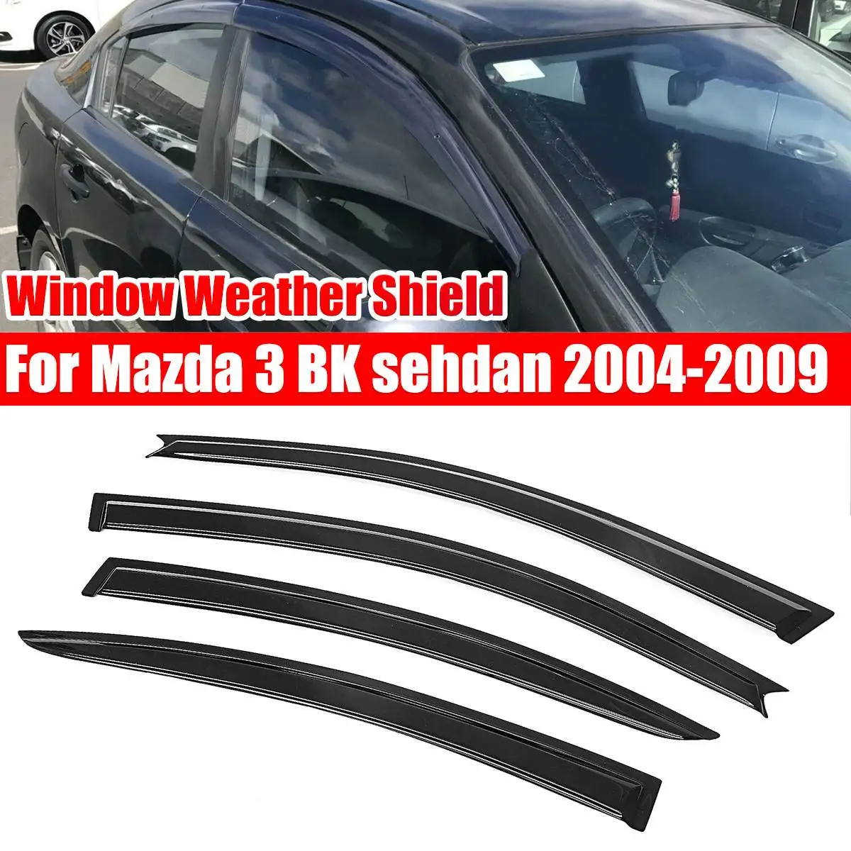 

4 шт., автомобильные козырьки от солнца и дождя для Mazda 3 BK sedan 2004-2009