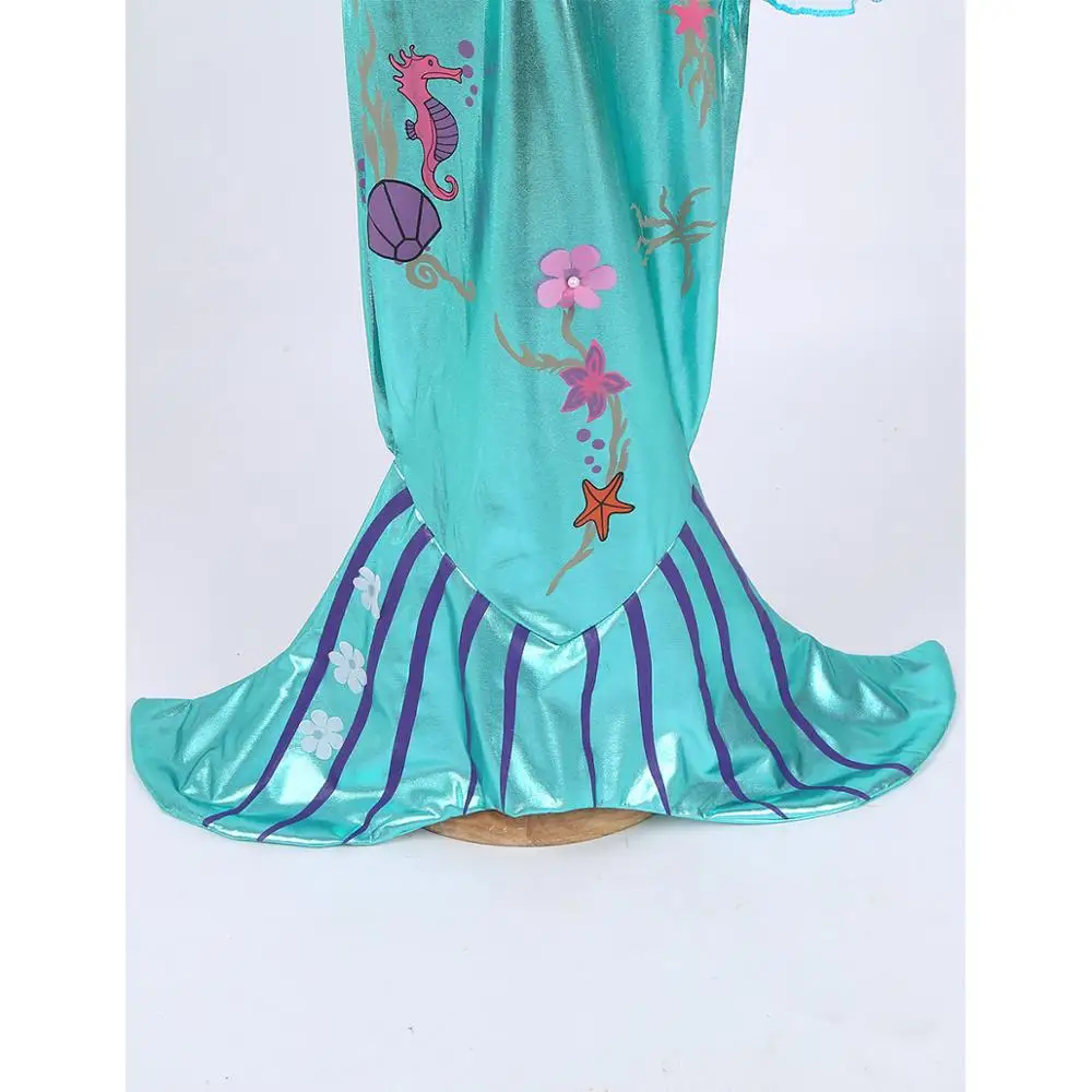 

Kids Girls Princess Mermaid Dress Long Mesh Sleeves Mermaid Tail Dresses Girl Children Cosplay Costume Pary Performance Dress Up