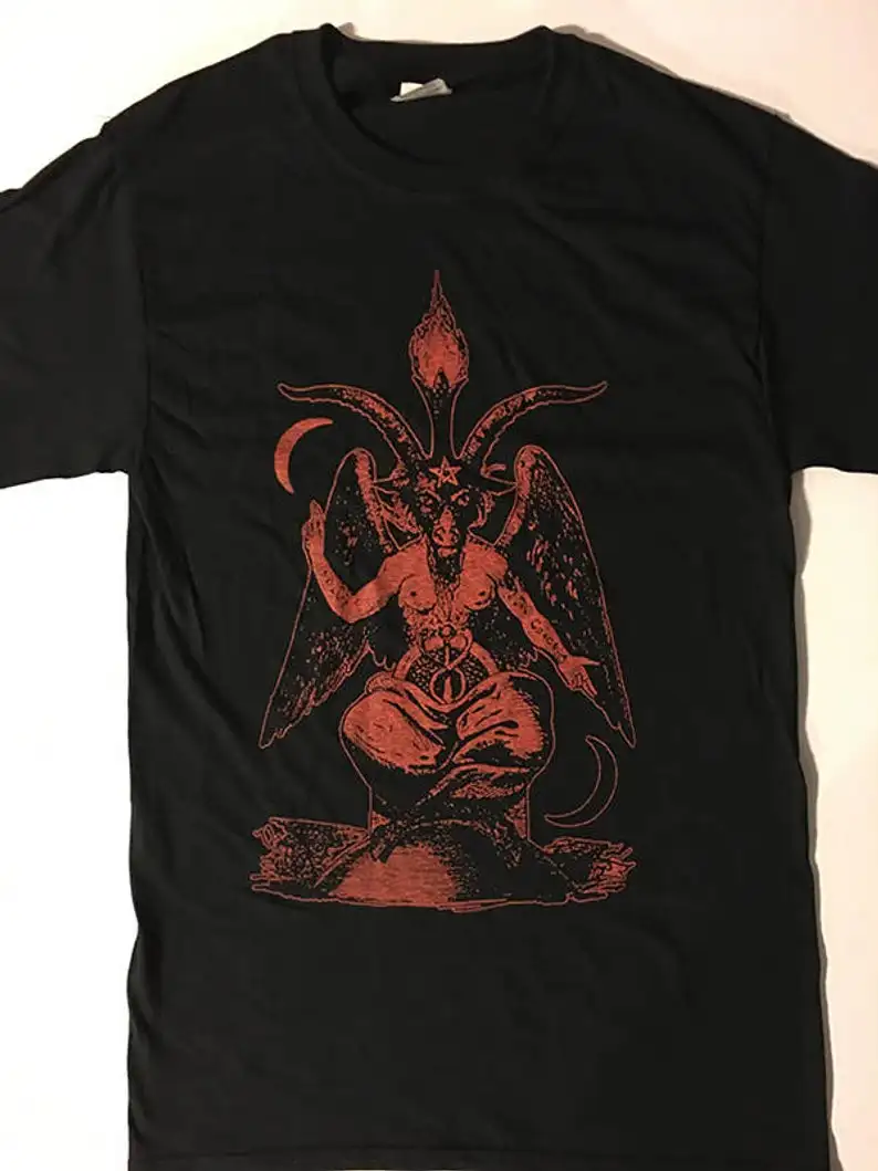 BAPHOMET футболка сатанинская колдовство сатана сатаническая одежда ужас красная