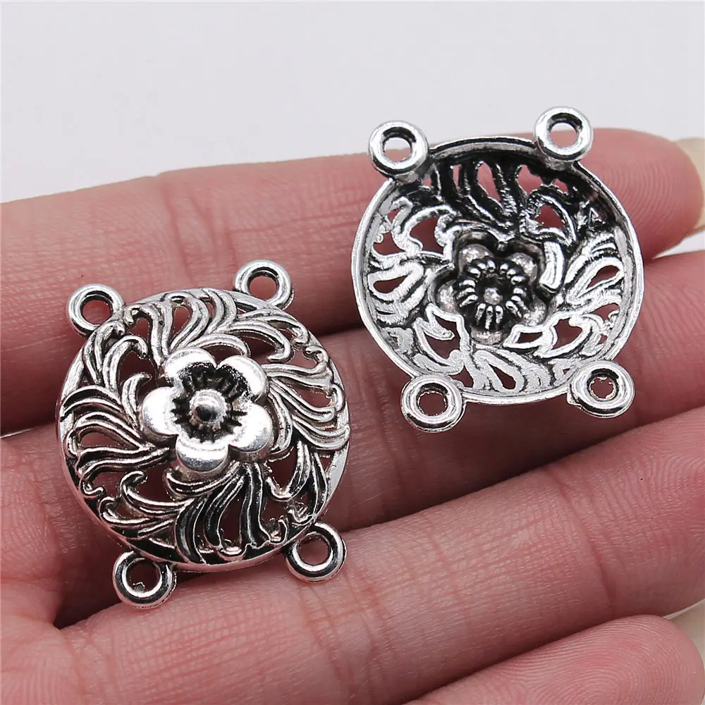 

Pendants Diy Fashion Jewellery 1pcs 4-hole Body Chain Connector Connectors bracelet charms for jewelry making 25x29mm