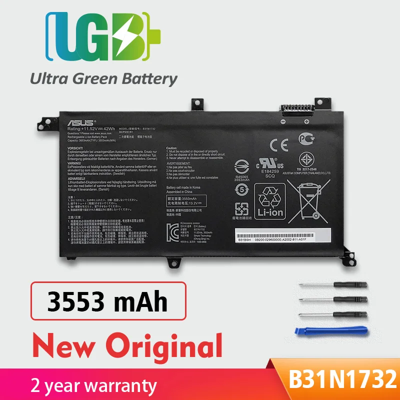 

Оригинальный аккумулятор UGB B31N1732 для Asus VivoBook S14 K430FA S14 S430UN X430UF X430UN X430FN S4300U S4300F B31BI9H S4300f VX60G