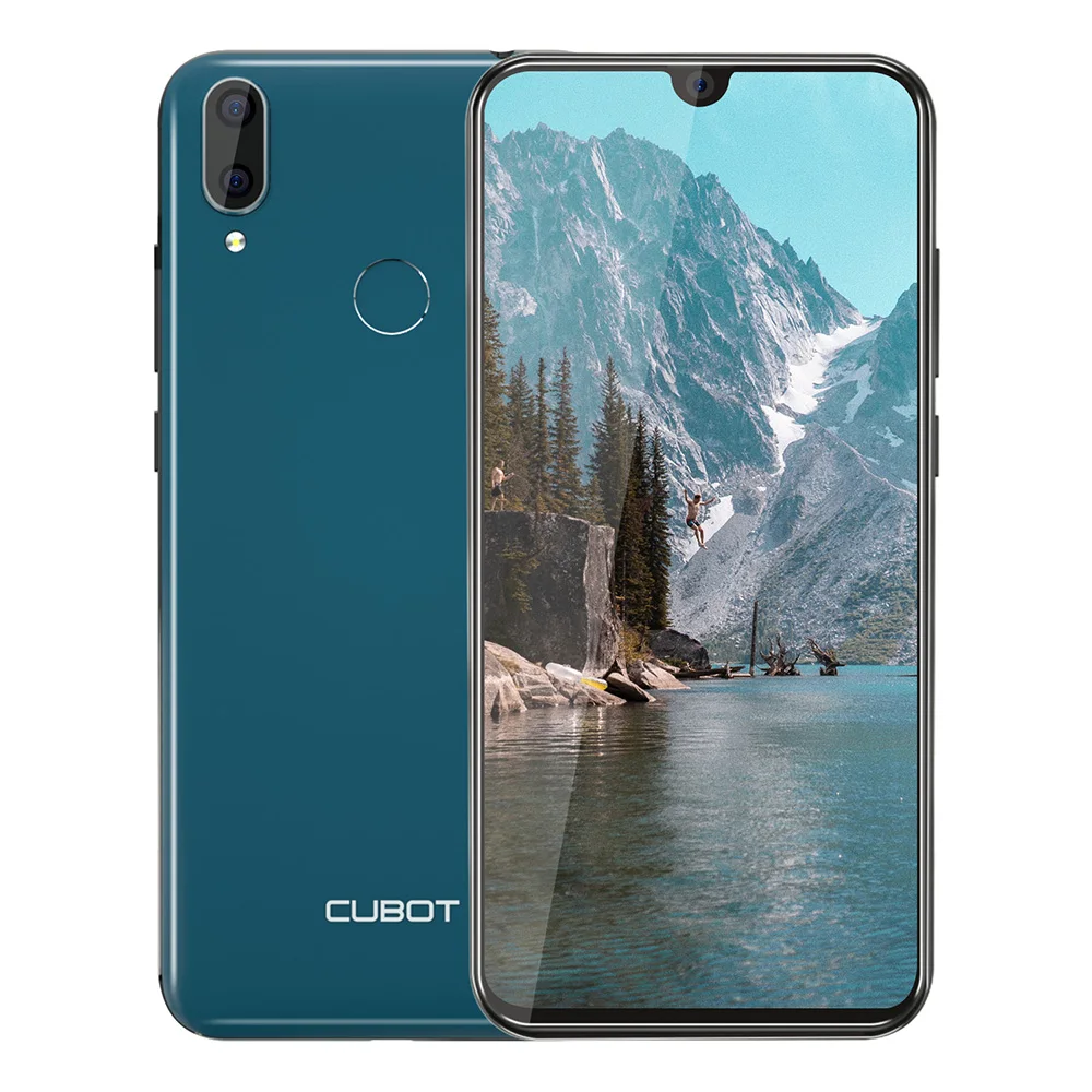 Green Смартфон Cubot R19 5,7" 19:9 Waterdrop полный экран, 3 Гб+ 32 ГБ Android 9,0 Pie MT6761(Helio A22) Задняя Двойная камера 13МП распознавание лица 4G LTE Телефон 2800мАч - Цвет: Green