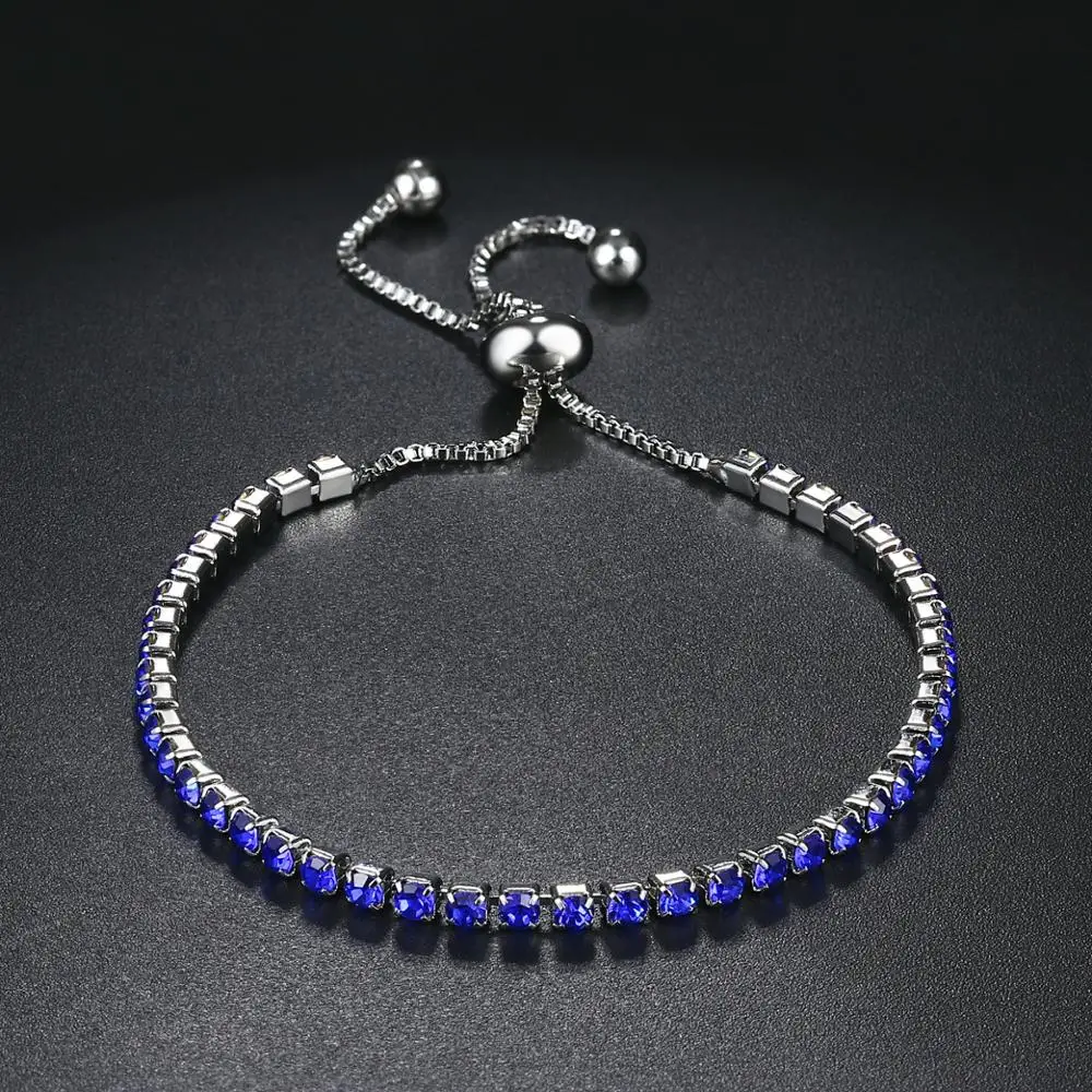 Двойной яркий регулируемый Теннисный браслет для женщин инкрустированный