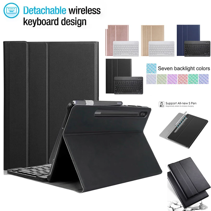 

Tablet Case For Samsung Galaxy Tab S6 10.5 Inch 2019 SM-860 SM-T865 Tablet Cover Bluetooth Keyboard Magnetic Detachable A40