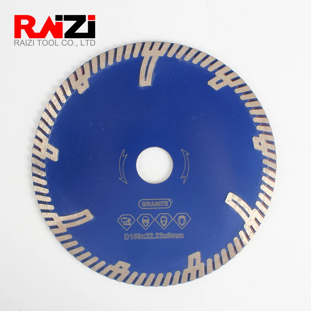 Raizi 125/150 мм Turbo диск для сухой резки T тип непрерывный обод кварца инженерный