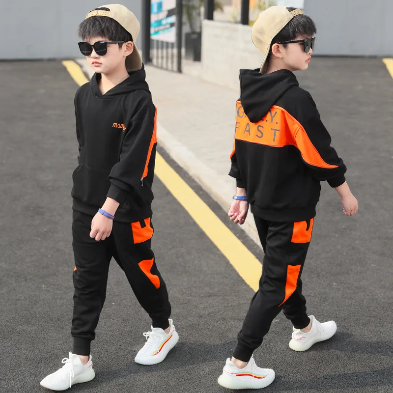 New Splicing Spring Autumn Children's Clothes Suit Baby Boys Sweatshirts + Pants 2pcs/Set Kids Teenage Gift Formal Boy Clothing