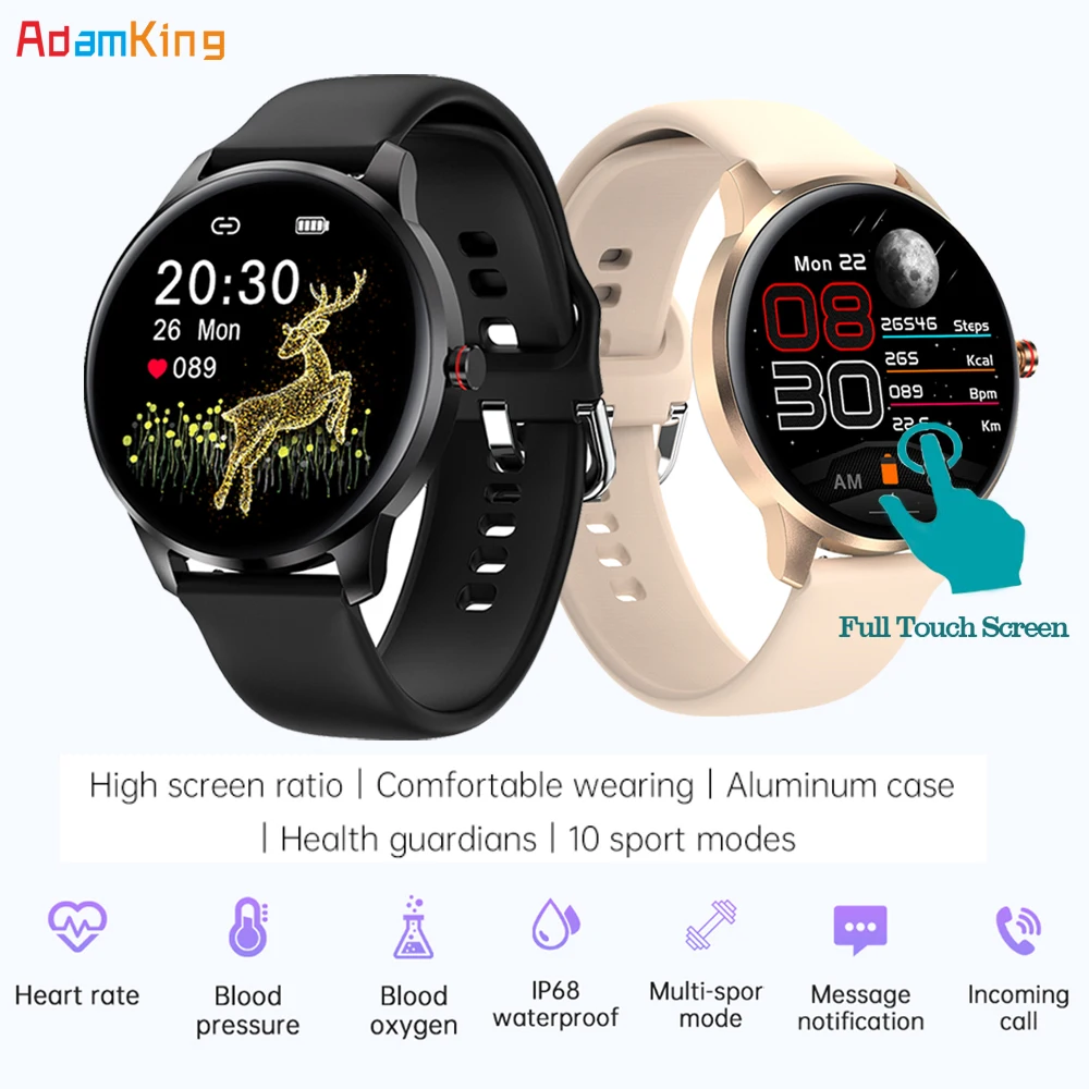 

2021 New Waterproof Heart Rate Monitor Smart Watch Men Blood Pressure Oxygen Fitness Tracker Women Smartwatch For IPhone Xiaomi