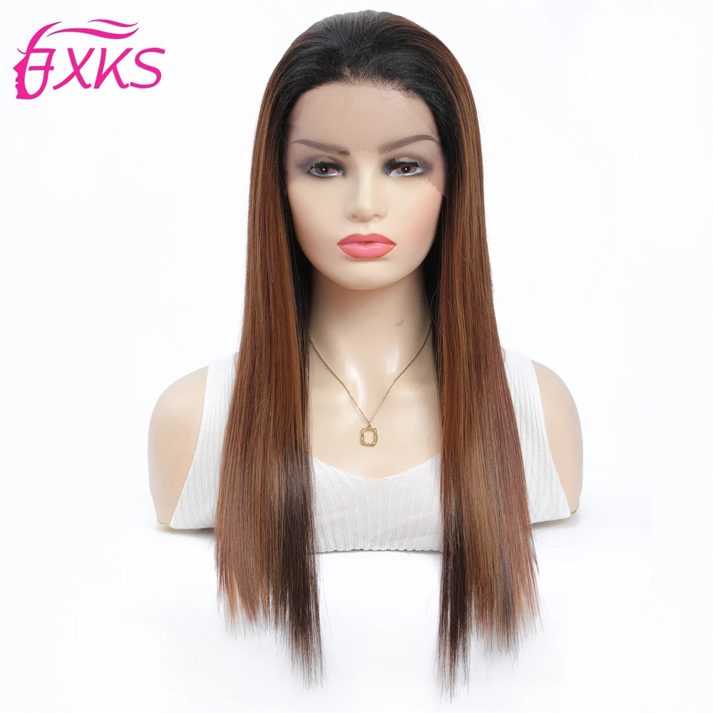

Synthetic Lace Front Wigs Medium Brown Straight Hair Synthetic Lace Wigs 13x1.5Inch Lace Front Wigs Natural Hairline OP27 FXKS