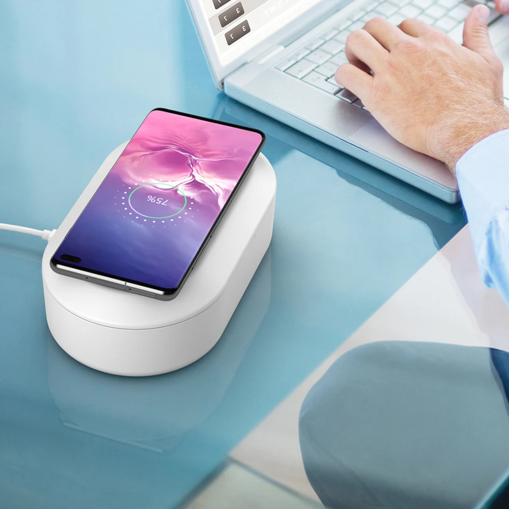 

15W Wireless Charger UV Sterilizer For Mobile Phone Masks Germs Multifunctional Aromatherapy Function UV Light Sanitizer Box New