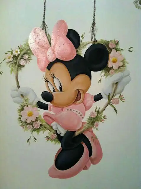 

DIY 5D Diamond Painting Cross Stitch Disney Minnie Picture Full Square Diamond Embroidery Mickey Mouse Rhinestone Mosaic Icons