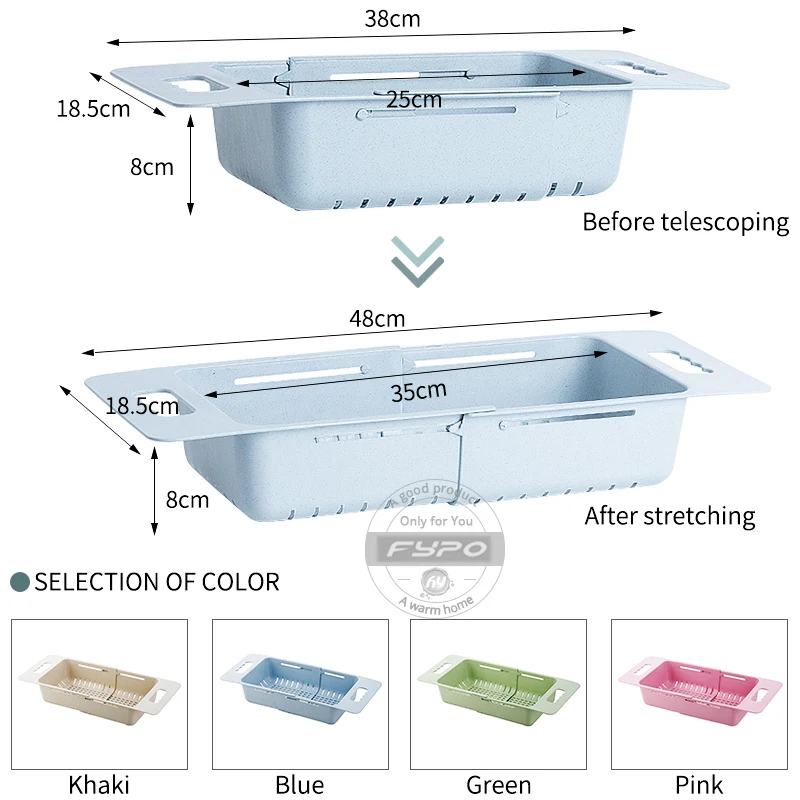 Выдвижной Слив для раковины Fypo корзина мытья овощей и фруктов кухонная стойка