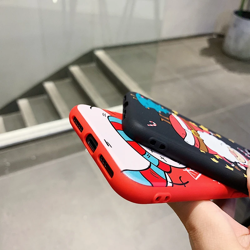 Чехол для телефона с рождественским рисунком iPhone X XR 11 Pro XS Max 8 7 6S 6 Plus чехол Санта
