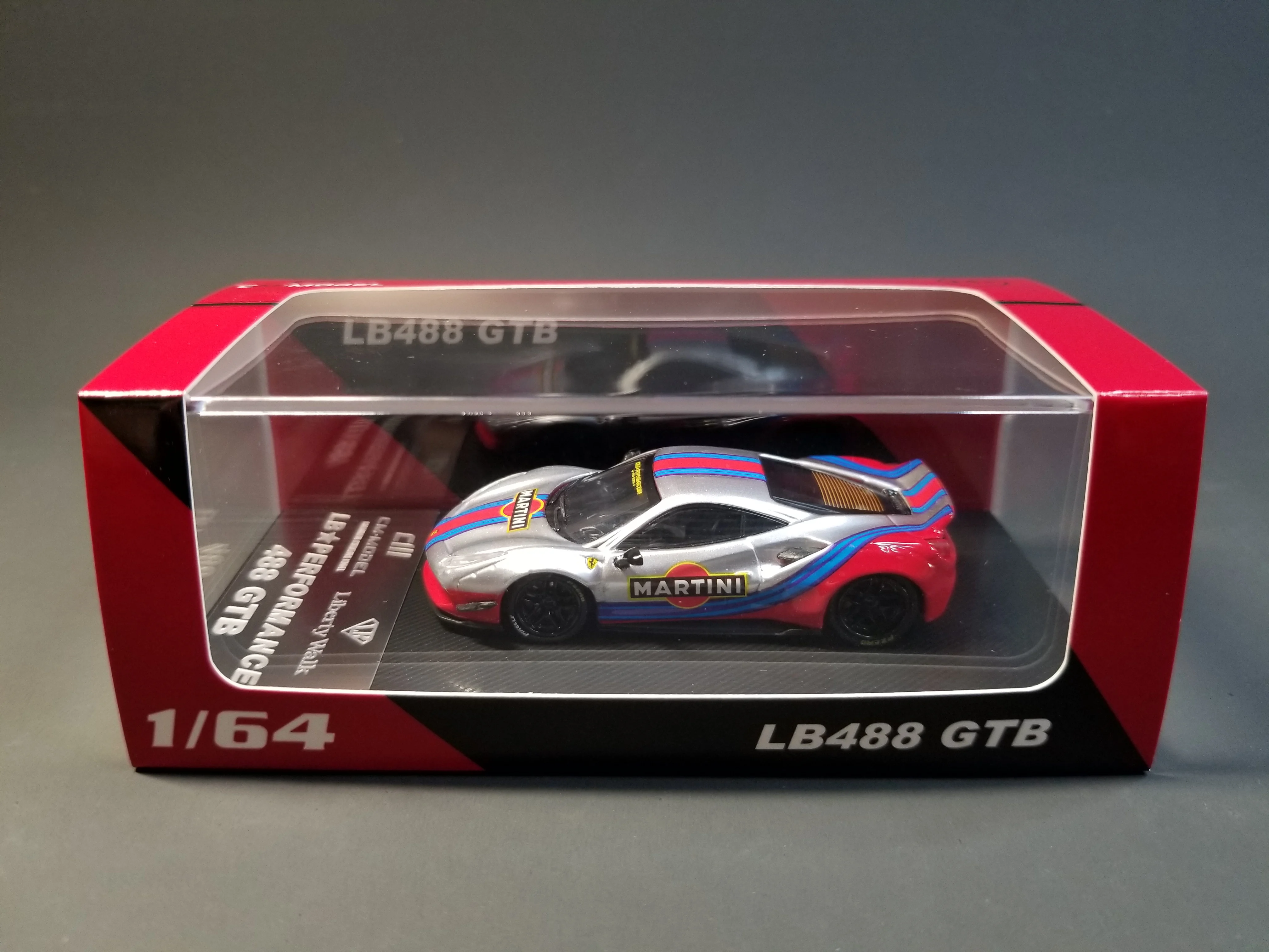 

CM Model 1/64 LB 488 GTB Martini Livery Die Cast Model Car Collection Limited