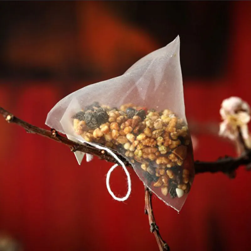 1000 шт./лот нейлоновые пирамидальные чайные Фильтры Чайные пакеты одинарная