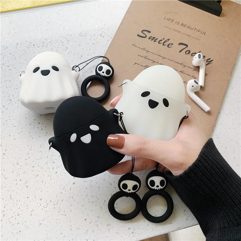 

For Airpods 1/2 Case,Cute Ghose Case For Airpods Case Soft Silicone Protective Earphone Headphone Cover For Apple Airpods Case